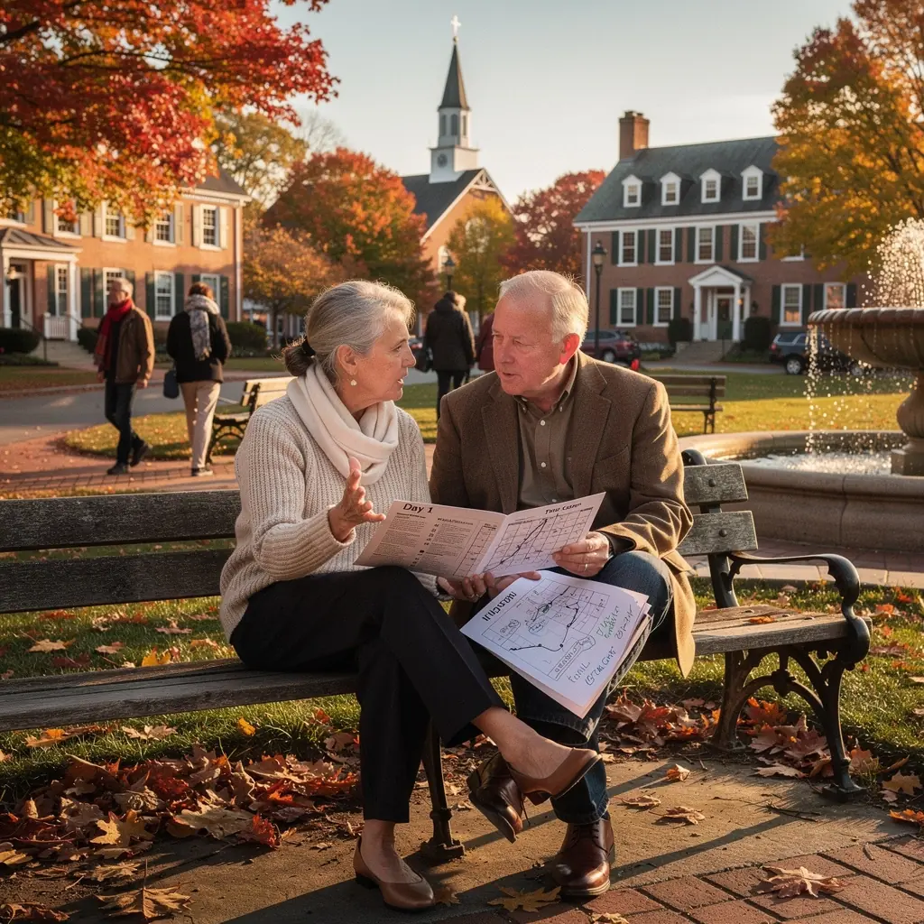 Osoba przeglądająca offline plan podróży na laptopie.