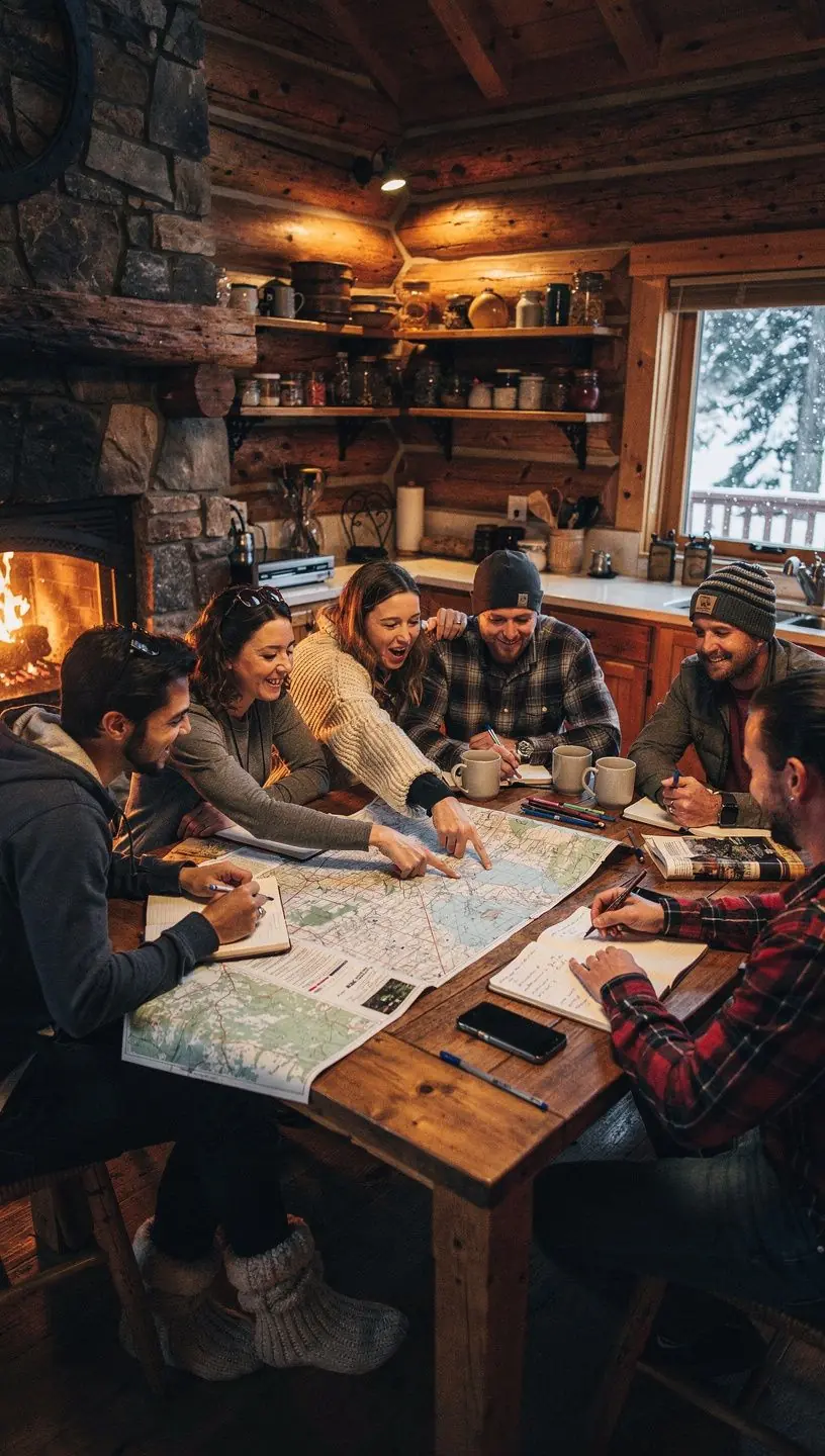 Widok na lokalne atrakcje turystyczne z opisami.